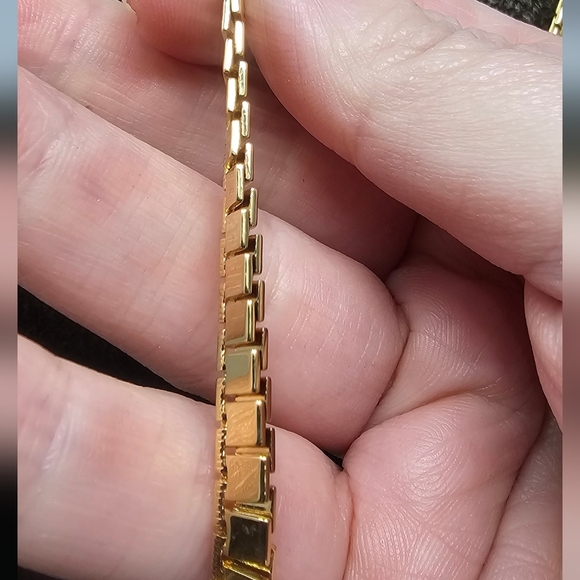 Vintage Monet Gold Plated Flat Box Chain 17" Necklace Signed - Picture 5 of 10